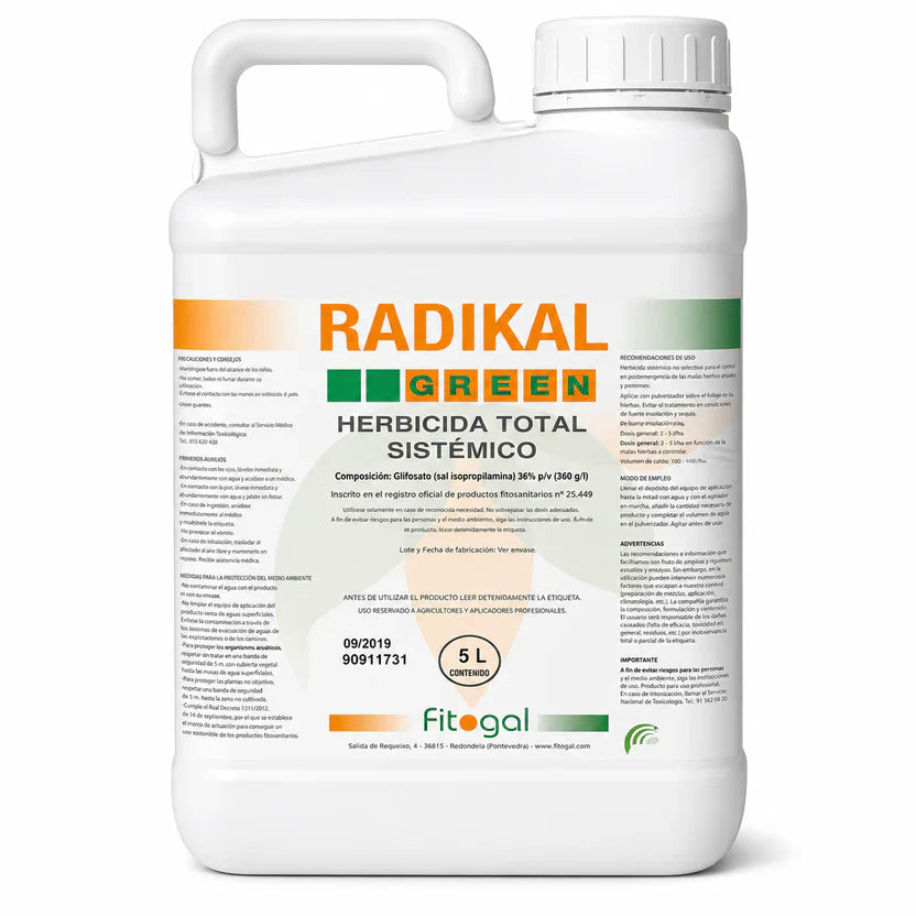 Herbicide Radikal 5L Glyphosate Désherbant pour mauvaises herbes